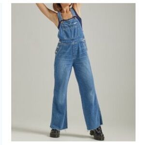 Wrangler flare raw edge overalls sz XL